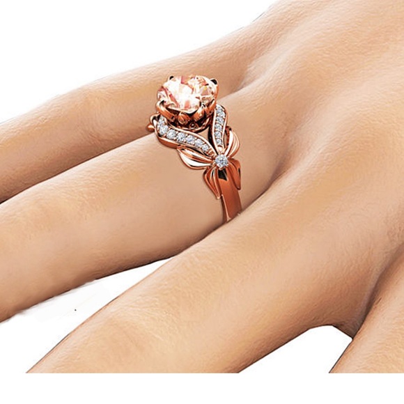18K CZ Rose Gold & Gemstone Ring - Picture 3 of 3